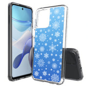 Blue Snowflakes Print Slim Cover For Motorola Moto G (Power, Stylus, Play, 5G), Print in USA