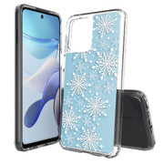 Snowflake Blue Print Slim Cover For Motorola Moto G (Power, Stylus, Play, 5G), Print in USA