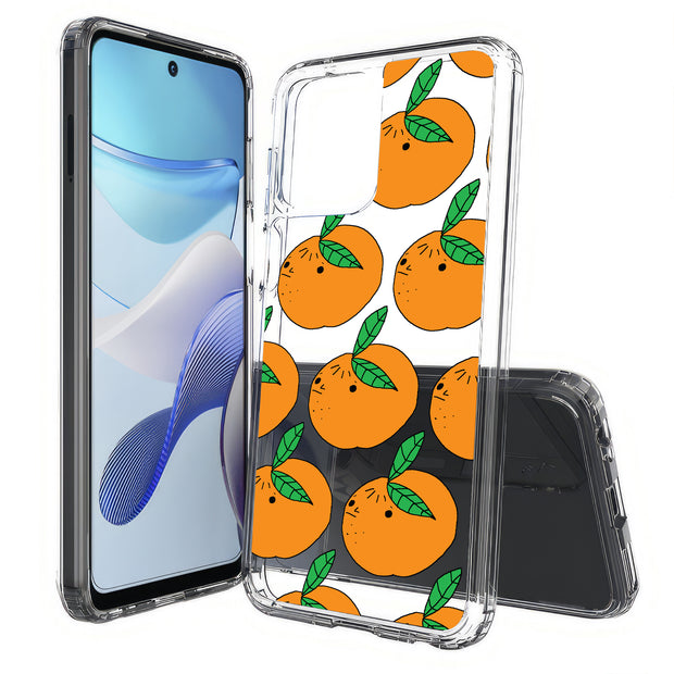 Orange Fruit Print Slim Cover For Motorola Moto G (Power, Stylus, Play, 5G), Print in USA