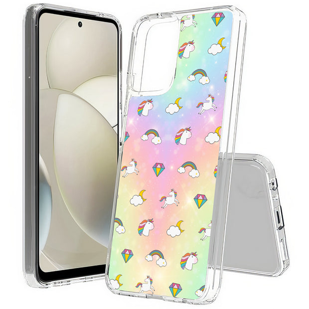 Rainbow Unicorn Print Slim Cover For Motorola Moto G (Power, Stylus, Play, 5G), Print in USA