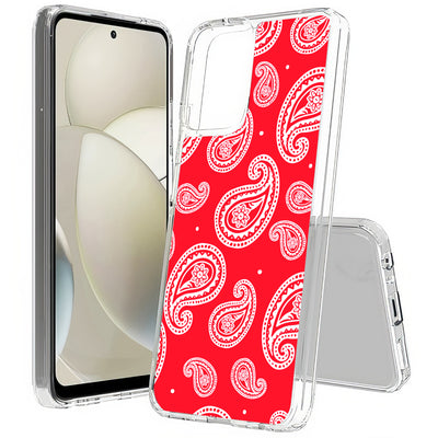 Paisley Red Print Slim Cover For Motorola Moto G (Power, Stylus, Play, 5G), Print in USA