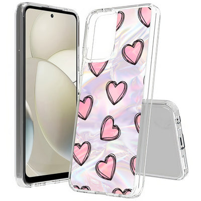 Girly Hearts Print Slim Cover For Motorola Moto G (Power, Stylus, Play, 5G), Print in USA