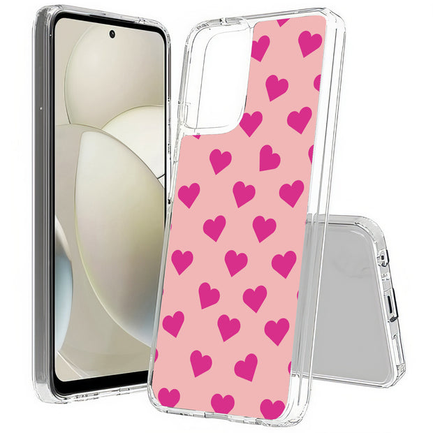 Cute Pink Love Print Slim Cover For Motorola Moto G (Power, Stylus, Play, 5G), Print in USA