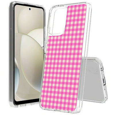 Pink Gingham Print Slim Cover For Motorola Moto G (Power, Stylus, Play, 5G), Print in USA