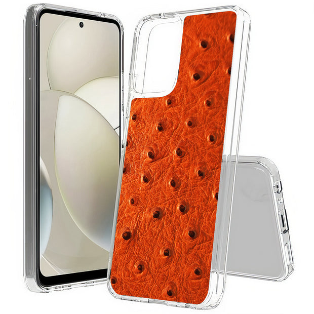 Orange Ostrich Print Slim Cover For Motorola Moto G (Power, Stylus, Play, 5G), Print in USA