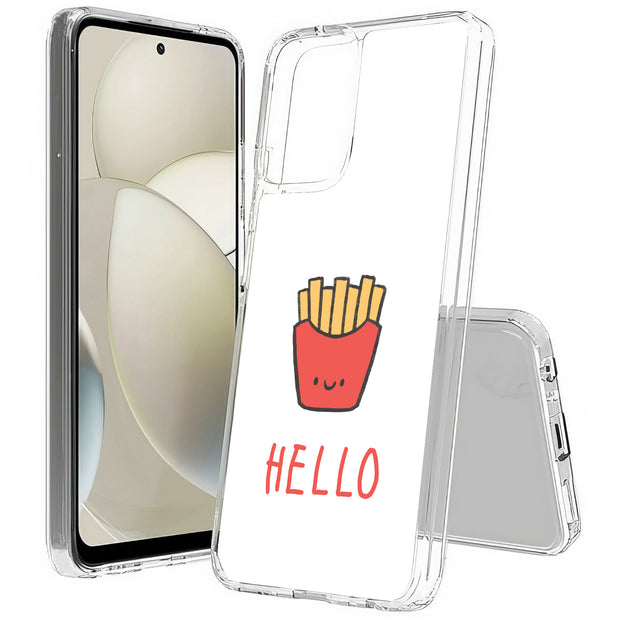 Hello Fries Print Slim Cover For Motorola Moto G (Power, Stylus, Play, 5G), Print in USA