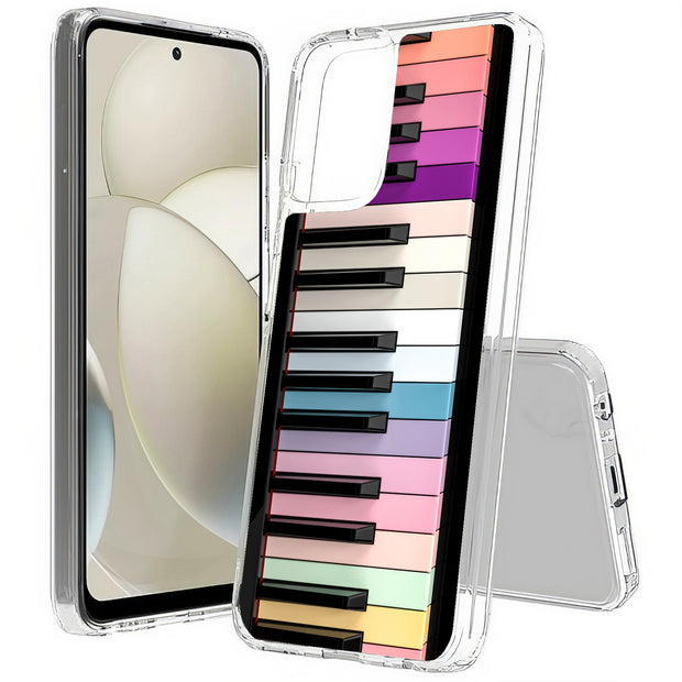 Rainbow Piano Print Slim Cover For Motorola Moto G (Power, Stylus, Play, 5G), Print in USA