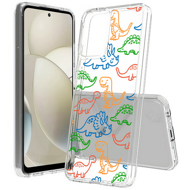 Dinosaur Cute 3 Print Slim Cover For Motorola Moto G (Power, Stylus, Play, 5G), Print in USA