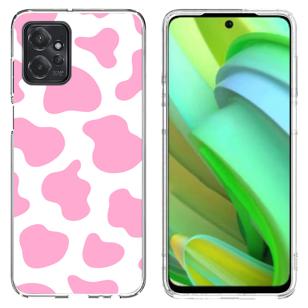 Cow Shape Pink Print Slim Cover For Motorola Moto G (Power, Stylus, Play, 5G), Print in USA