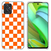 Orange Checker Print Slim Cover For Motorola Moto G (Power, Stylus, Play, 5G), Print in USA