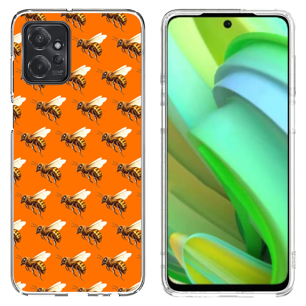 Bee Pattern Print Slim Cover For Motorola Moto G (Power, Stylus, Play, 5G), Print in USA