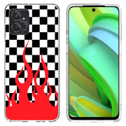 Checkers Flame Print Slim Cover For Motorola Moto G (Power, Stylus, Play, 5G), Print in USA