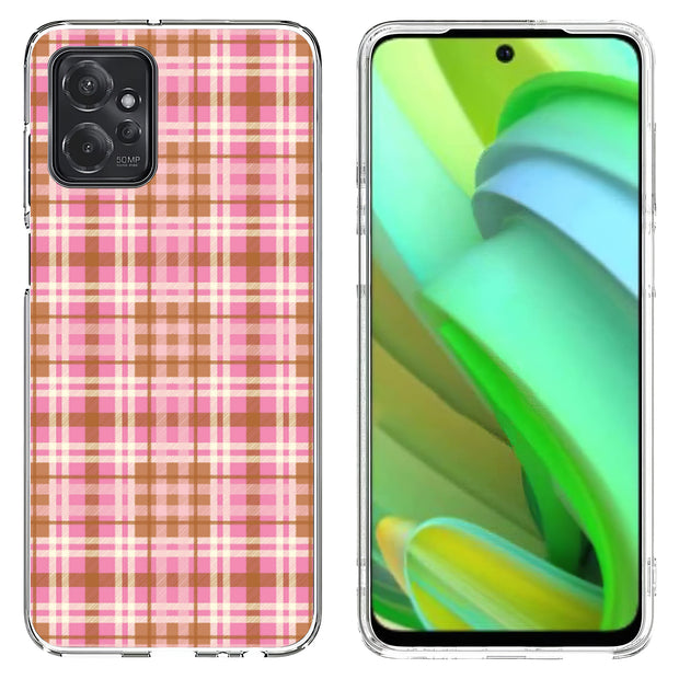 Plaid Grid Line Print Slim Cover For Motorola Moto G (Power, Stylus, Play, 5G), Print in USA