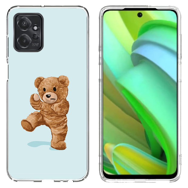 Teddy Fight Print Slim Cover For Motorola Moto G (Power, Stylus, Play, 5G), Print in USA