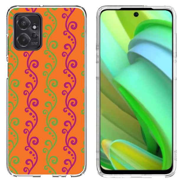 Purple Grn Vine Print Slim Cover For Motorola Moto G (Power, Stylus, Play, 5G), Print in USA