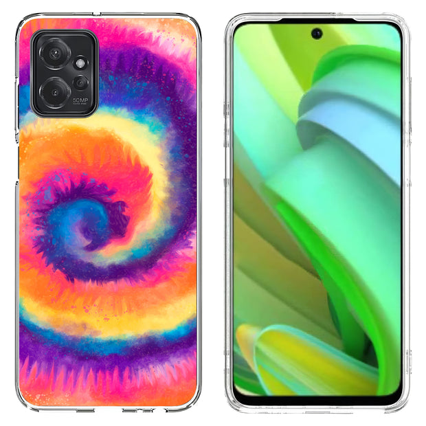 Tie Dye Circle Print Slim Cover For Motorola Moto G (Power, Stylus, Play, 5G), Print in USA