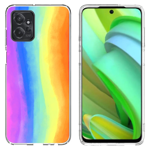 Pastel Rainbow Print Slim Cover For Motorola Moto G (Power, Stylus, Play, 5G), Print in USA