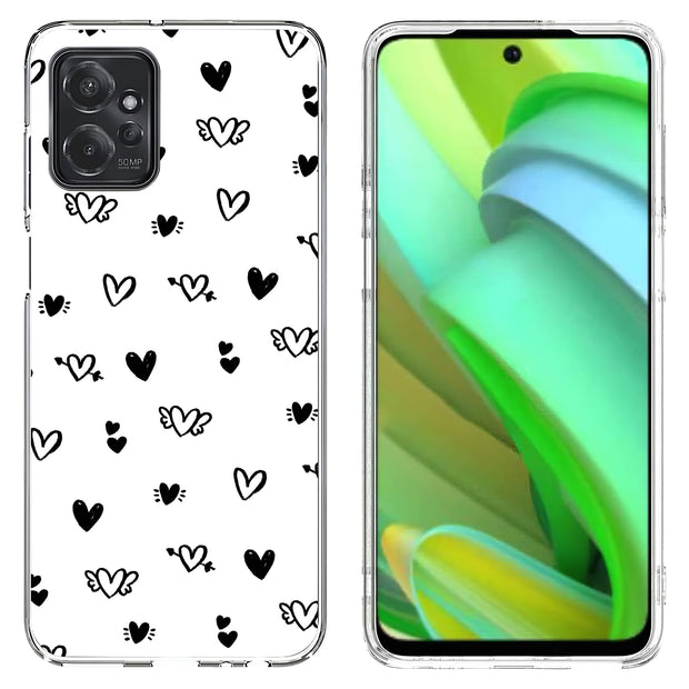 Flying Hearts Print Slim Cover For Motorola Moto G (Power, Stylus, Play, 5G), Print in USA