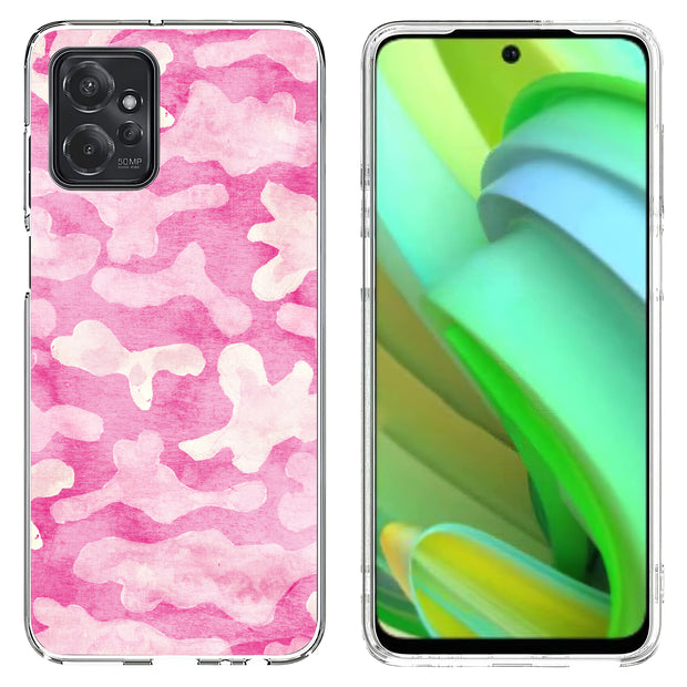 Girly Camo Pink Print Slim Cover For Motorola Moto G (Power, Stylus, Play, 5G), Print in USA