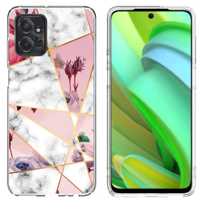 Marble Flower Print Slim Cover For Motorola Moto G (Power, Stylus, Play, 5G), Print in USA