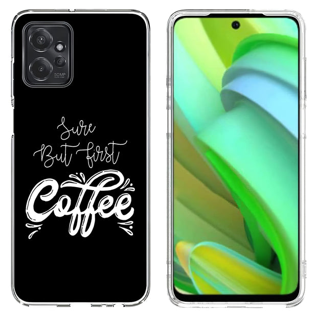 First Coffee Print Slim Cover For Motorola Moto G (Power, Stylus, Play, 5G), Print in USA