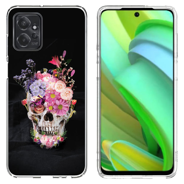 Flower Skull Print Slim Cover For Motorola Moto G (Power, Stylus, Play, 5G), Print in USA