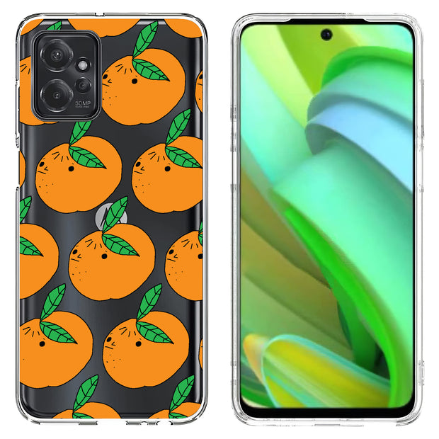 Orange Fruit Print Slim Cover For Motorola Moto G (Power, Stylus, Play, 5G), Print in USA