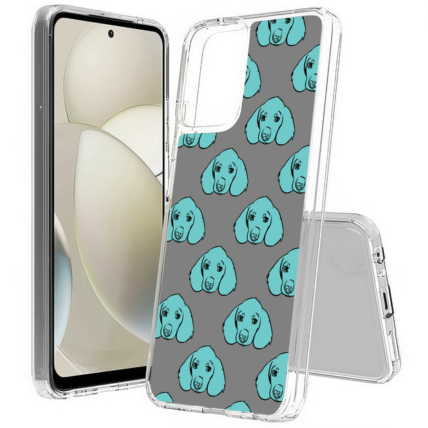 Blue Dog Print Slim Cover For Motorola Moto G (Power, Stylus, Play, 5G), Print in USA