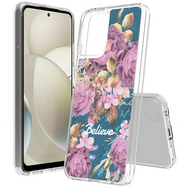 Believe Flowers Print Slim Cover For Motorola Moto G (Power, Stylus, Play, 5G), Print in USA