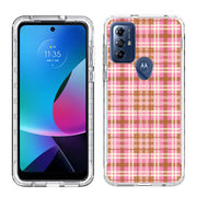 Plaid Grid Line Print Slim Cover For Motorola Moto G (Power, Stylus, Play, 5G), Print in USA