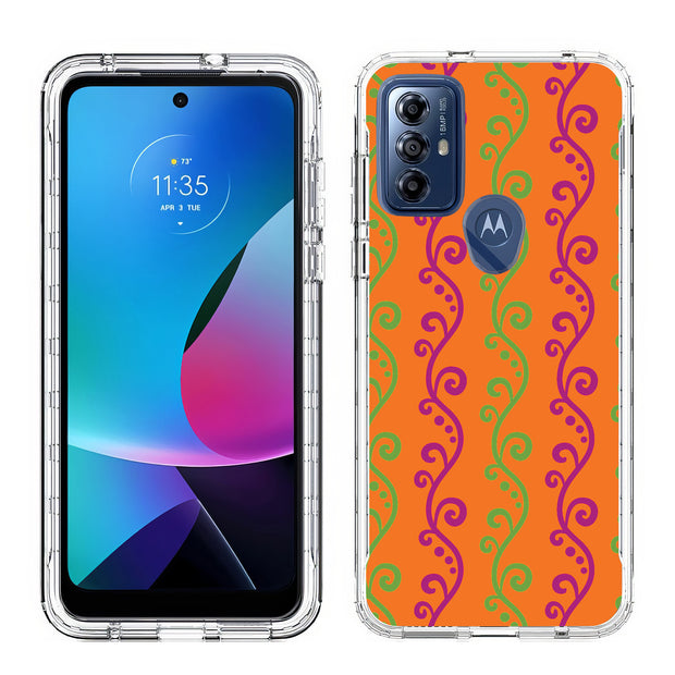 Purple Grn Vine Print Slim Cover For Motorola Moto G (Power, Stylus, Play, 5G), Print in USA