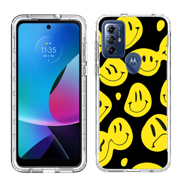 Smiley Face Print Slim Cover For Motorola Moto G (Power, Stylus, Play, 5G), Print in USA