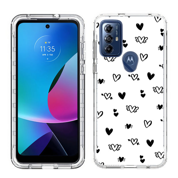 Flying Hearts Print Slim Cover For Motorola Moto G (Power, Stylus, Play, 5G), Print in USA