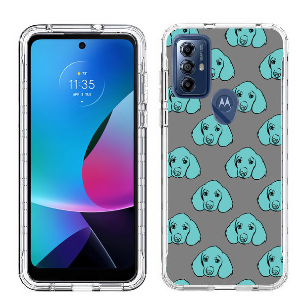 Blue Dog Print Slim Cover For Motorola Moto G (Power, Stylus, Play, 5G), Print in USA