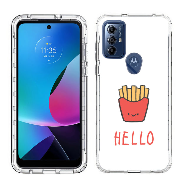 Hello Fries Print Slim Cover For Motorola Moto G (Power, Stylus, Play, 5G), Print in USA