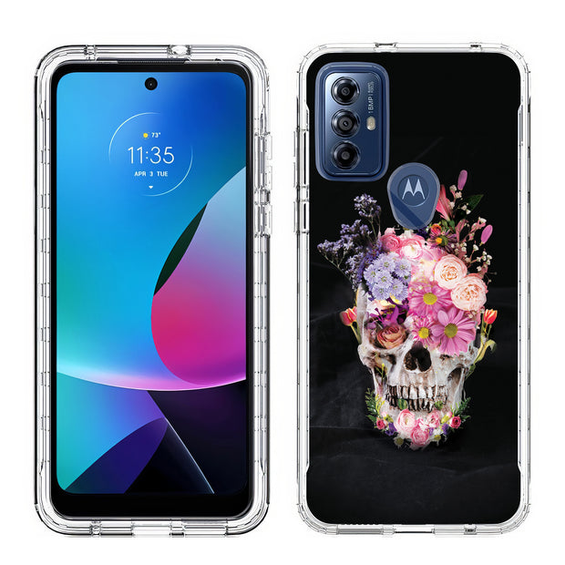 Flower Skull Print Slim Cover For Motorola Moto G (Power, Stylus, Play, 5G), Print in USA