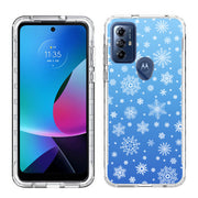 Blue Snowflakes Print Slim Cover For Motorola Moto G (Power, Stylus, Play, 5G), Print in USA