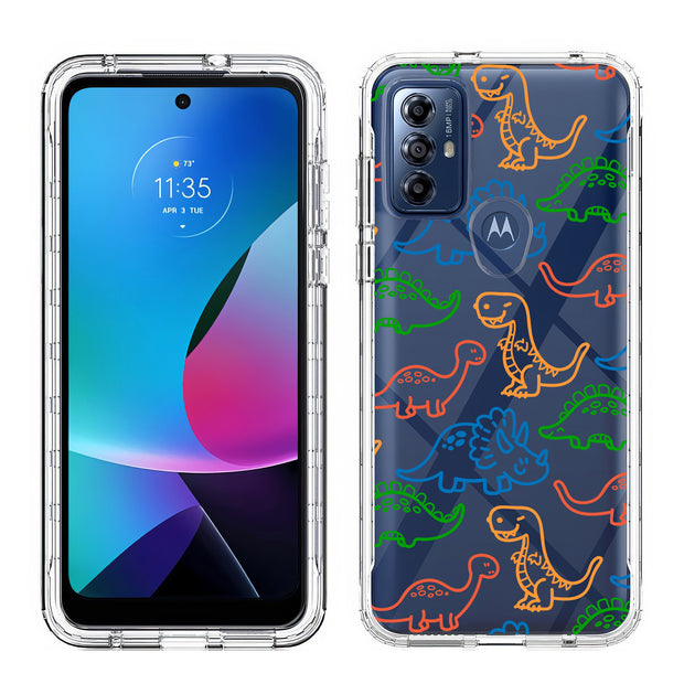 Dinosaur Cute 3 Print Slim Cover For Motorola Moto G (Power, Stylus, Play, 5G), Print in USA