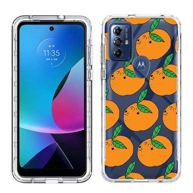 Orange Fruit Print Slim Cover For Motorola Moto G (Power, Stylus, Play, 5G), Print in USA