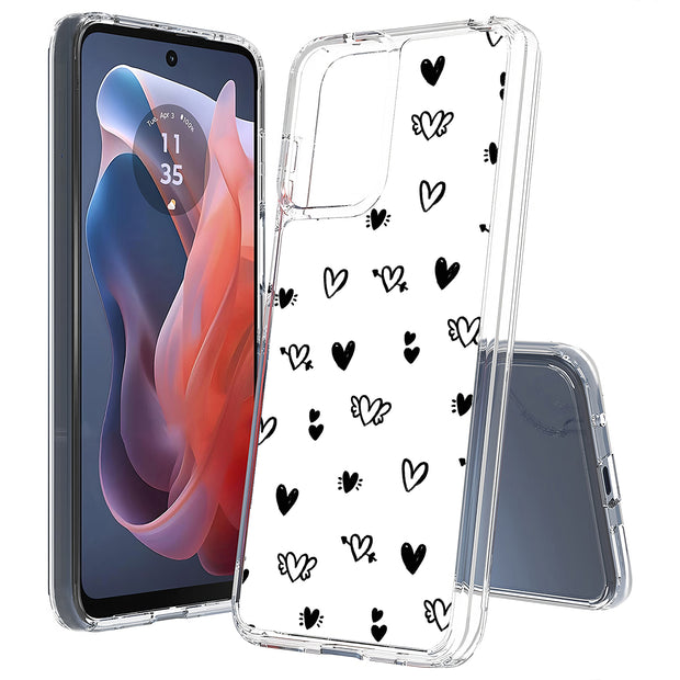 Flying Hearts Print Slim Cover For Motorola Moto G (Power, Stylus, Play, 5G), Print in USA