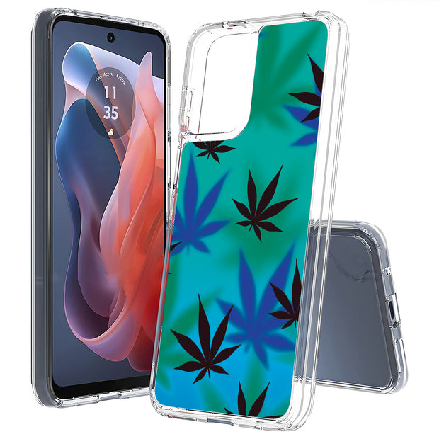 Marijuana Blue Print Slim Cover For Motorola Moto G (Power, Stylus, Play, 5G), Print in USA