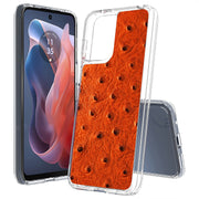 Orange Ostrich Print Slim Cover For Motorola Moto G (Power, Stylus, Play, 5G), Print in USA