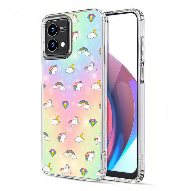 Rainbow Unicorn Print Slim Cover For Motorola Moto G (Power, Stylus, Play, 5G), Print in USA