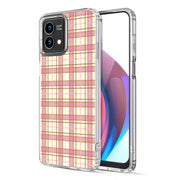 Pink Plaid Line Print Slim Cover For Motorola Moto G (Power, Stylus, Play, 5G), Print in USA