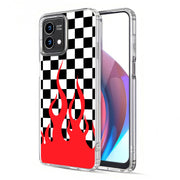 Checkers Flame Print Slim Cover For Motorola Moto G (Power, Stylus, Play, 5G), Print in USA