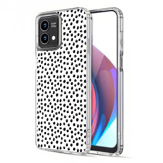 Polka Dots Blk Print Slim Cover For Motorola Moto G (Power, Stylus, Play, 5G), Print in USA