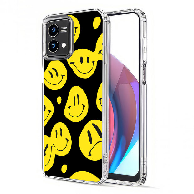 Smiley Face Print Slim Cover For Motorola Moto G (Power, Stylus, Play, 5G), Print in USA