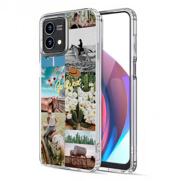 Go West Collage Print Slim Cover For Motorola Moto G (Power, Stylus, Play, 5G), Print in USA