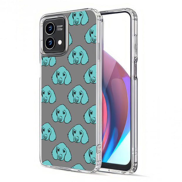 Blue Dog Print Slim Cover For Motorola Moto G (Power, Stylus, Play, 5G), Print in USA