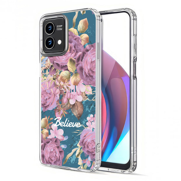 Believe Flowers Print Slim Cover For Motorola Moto G (Power, Stylus, Play, 5G), Print in USA